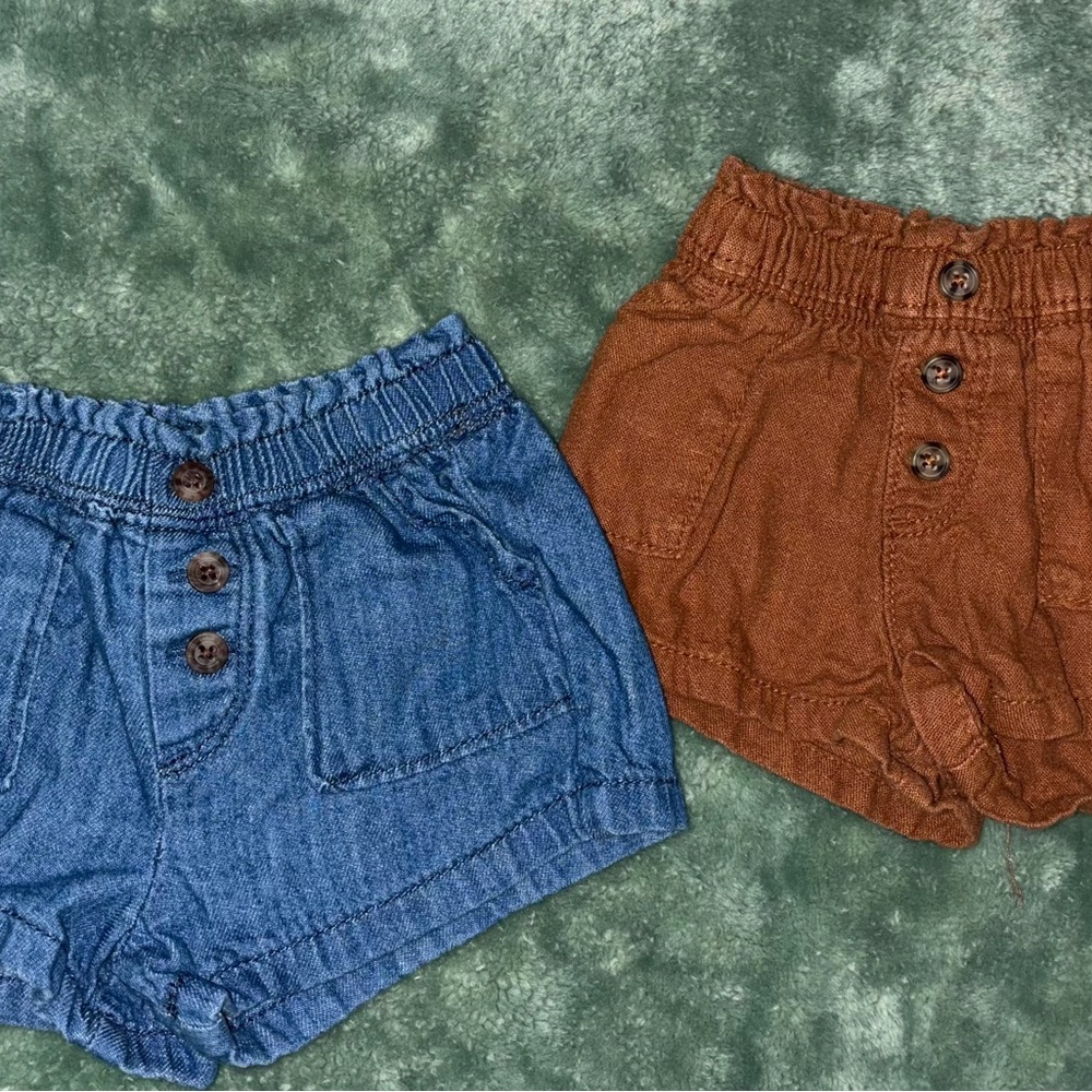 Old Navy Blue Denim & Brown Shorts